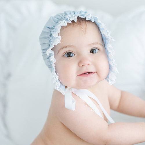 Girls Smocked Lace Bonnet