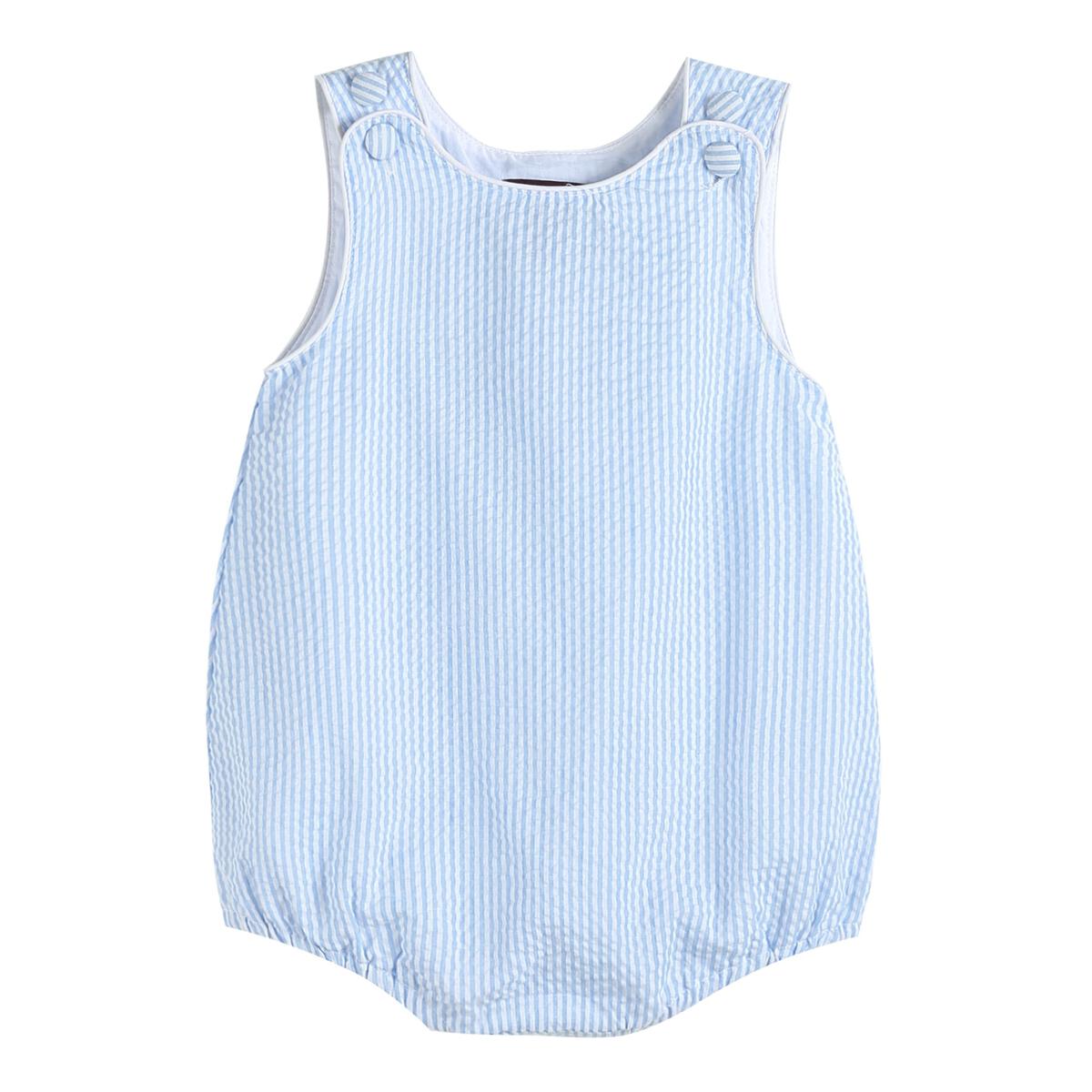 Classic Light Blue Stripe Seersucker Baby Bubble