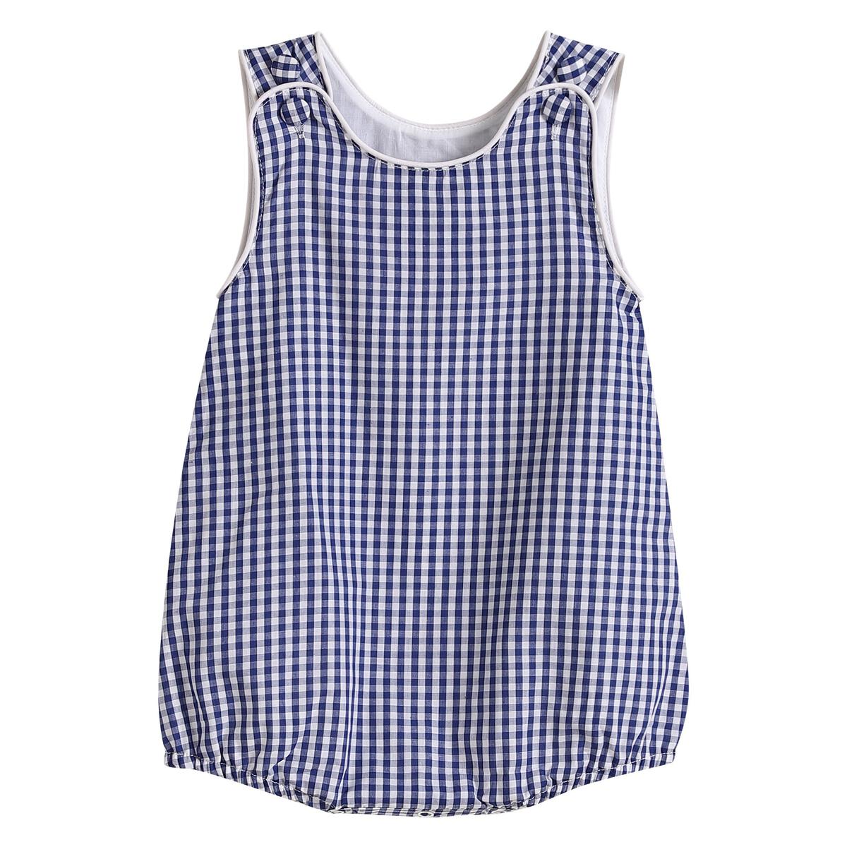 Classic Dark Blue Gingham Baby Bubble
