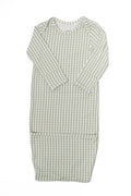 Newborn Gown - Sage Gingham