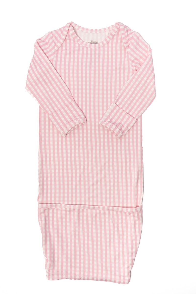 Newborn Gown - Pink Gingham