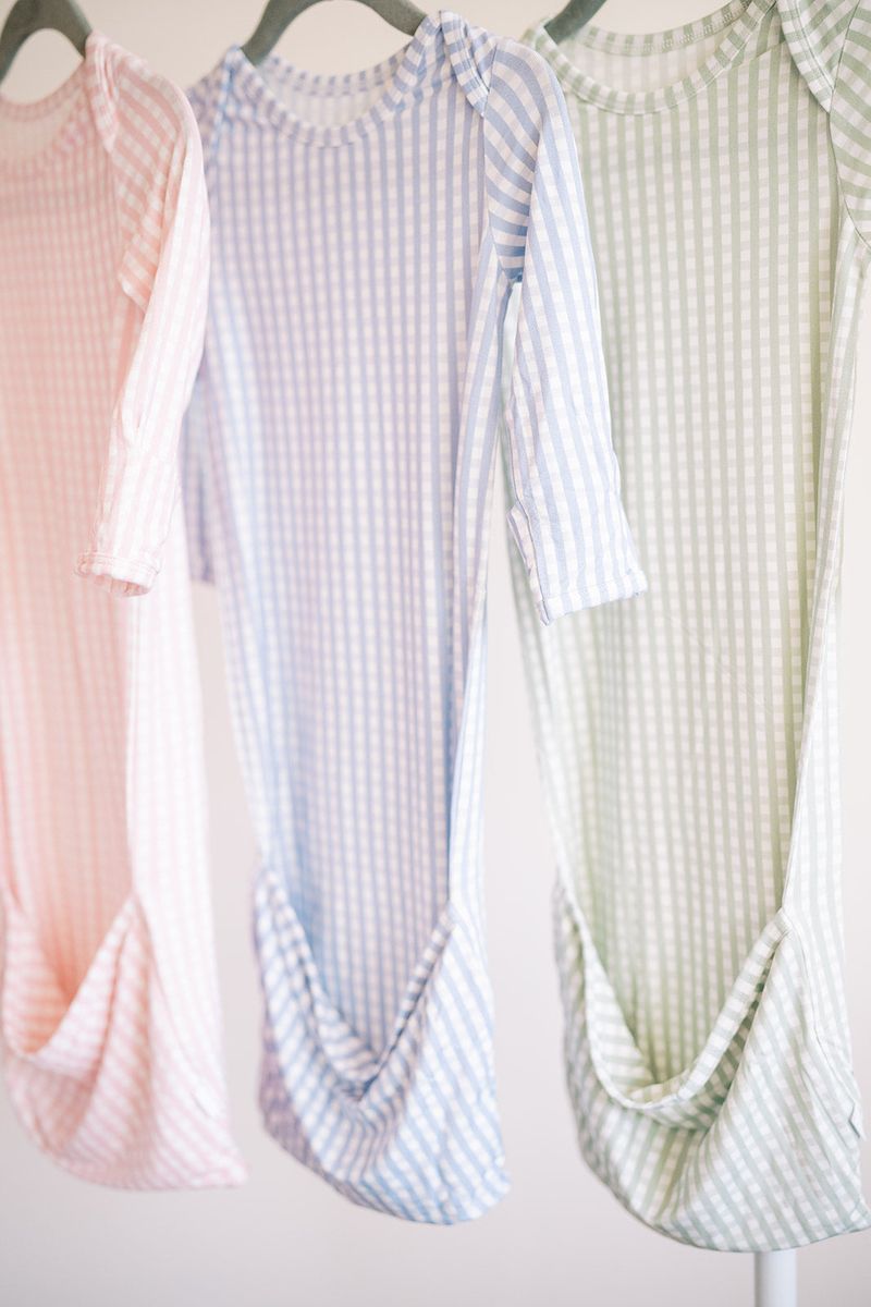 Newborn Gown - Pink Gingham