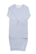 Newborn Gown - French Blue Gingham