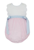 Pink check scalloped bubble