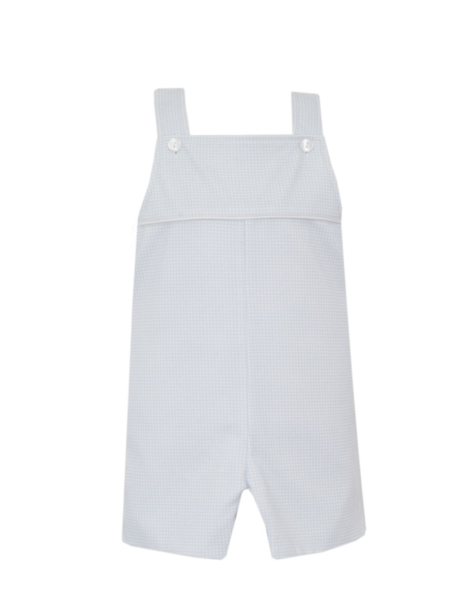 Blue gingham boy's strap jon jon