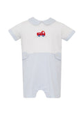 FIRETRUCK knit stripe boy's romper