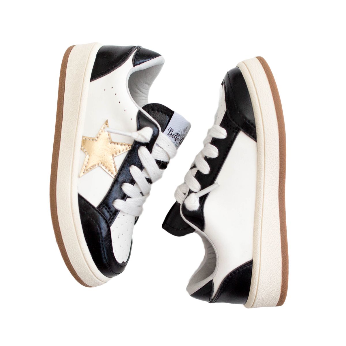 Black and Gold Star Sneakers