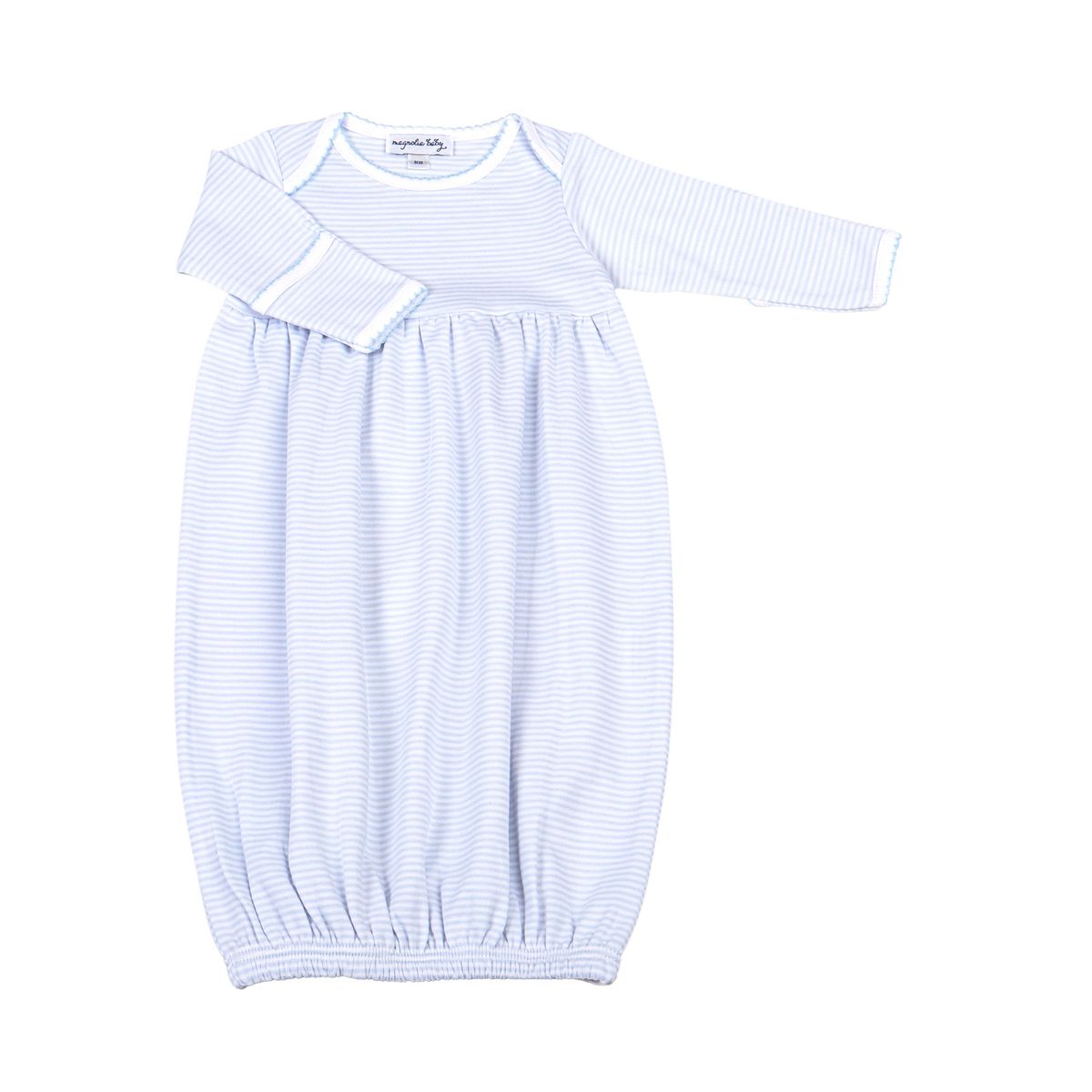 Mini Stripes Light Blue Gathered Gown