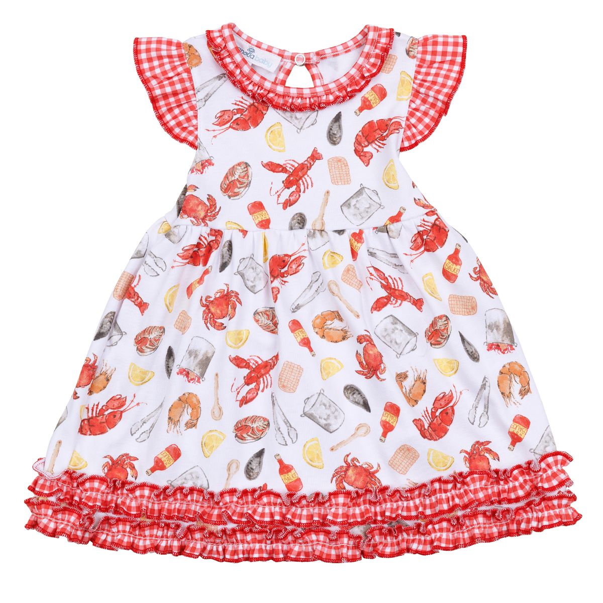 Crawfish Season Red Flutters Dress