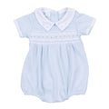 Landry Smocked Bubble - Light Blue