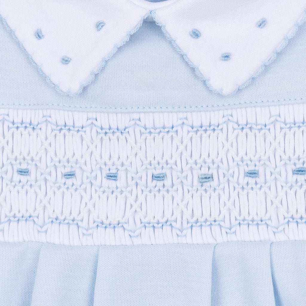 Landry Smocked Playsuit - Light Blue