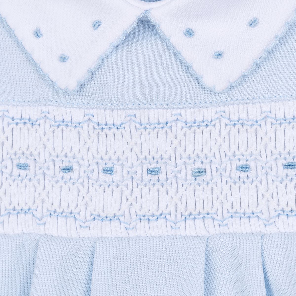 Landry Smocked Playsuit - Light Blue