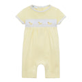 Little Ducklings Classics Yellow Smocked Short Playsuit