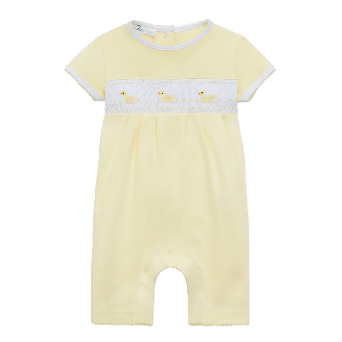 Little Ducklings Classics Yellow Smocked Short Playsuit
