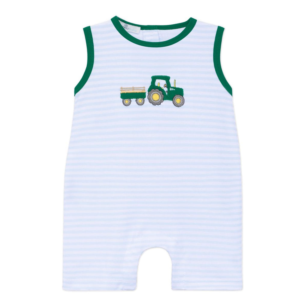 Little Farmer Applique Green Playsuit