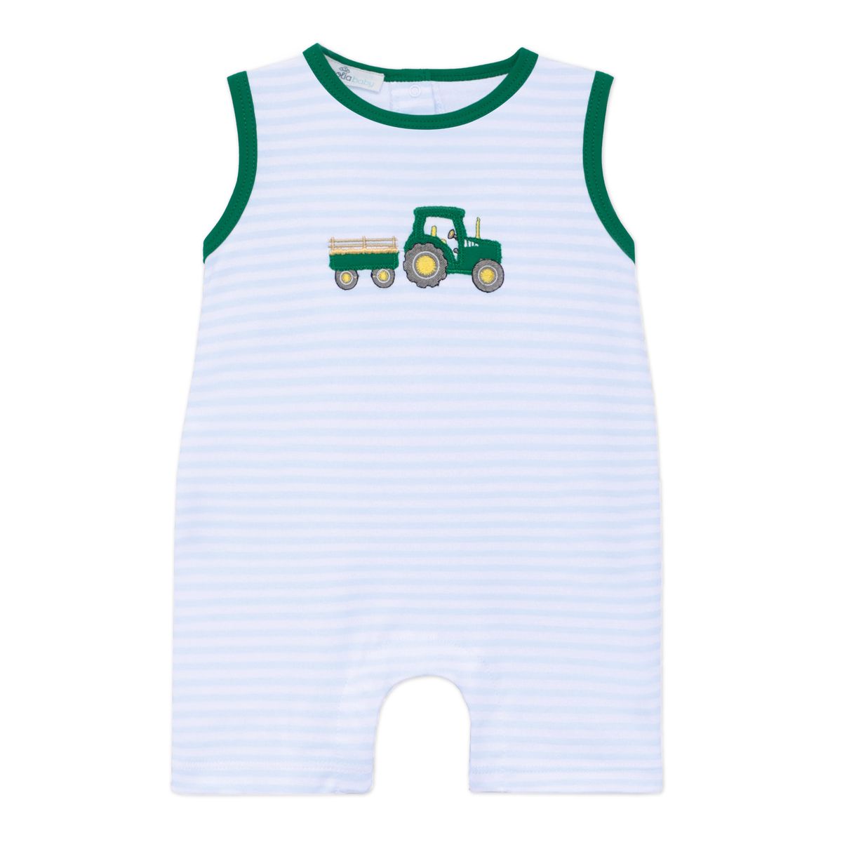Little Farmer Applique Green Playsuit