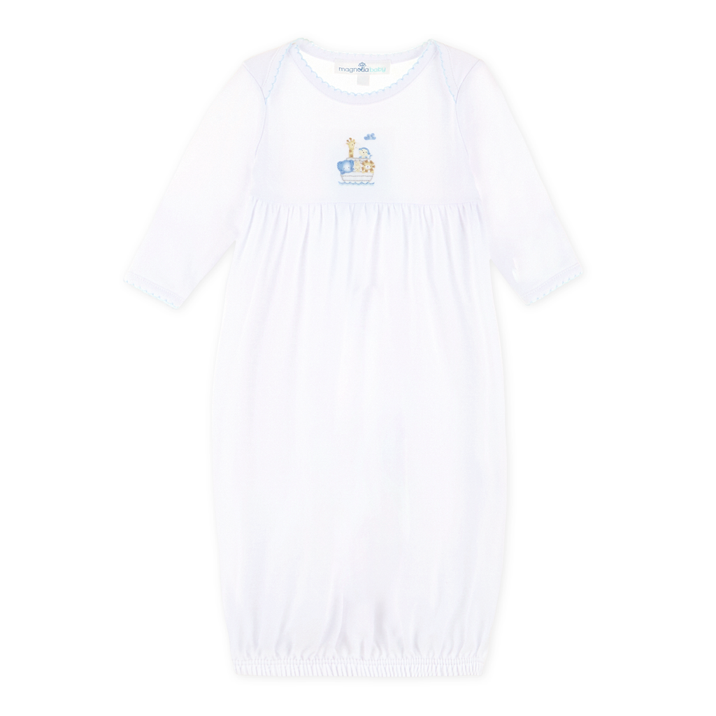 Noah's Ark Blue Gathered Gown