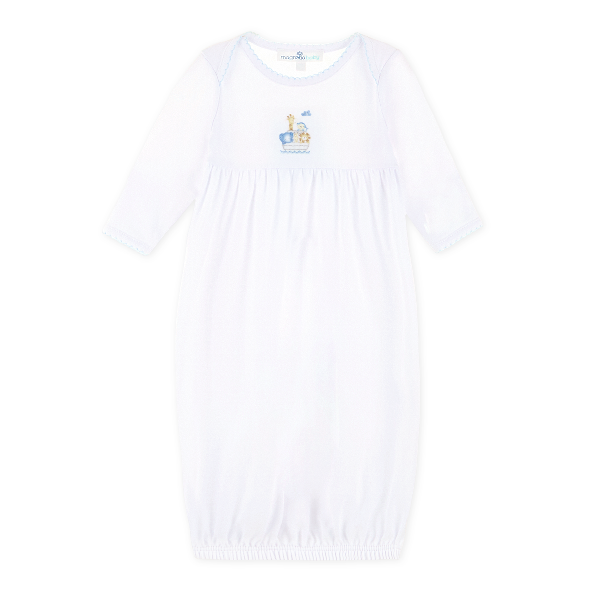 Noah's Ark Blue Gathered Gown