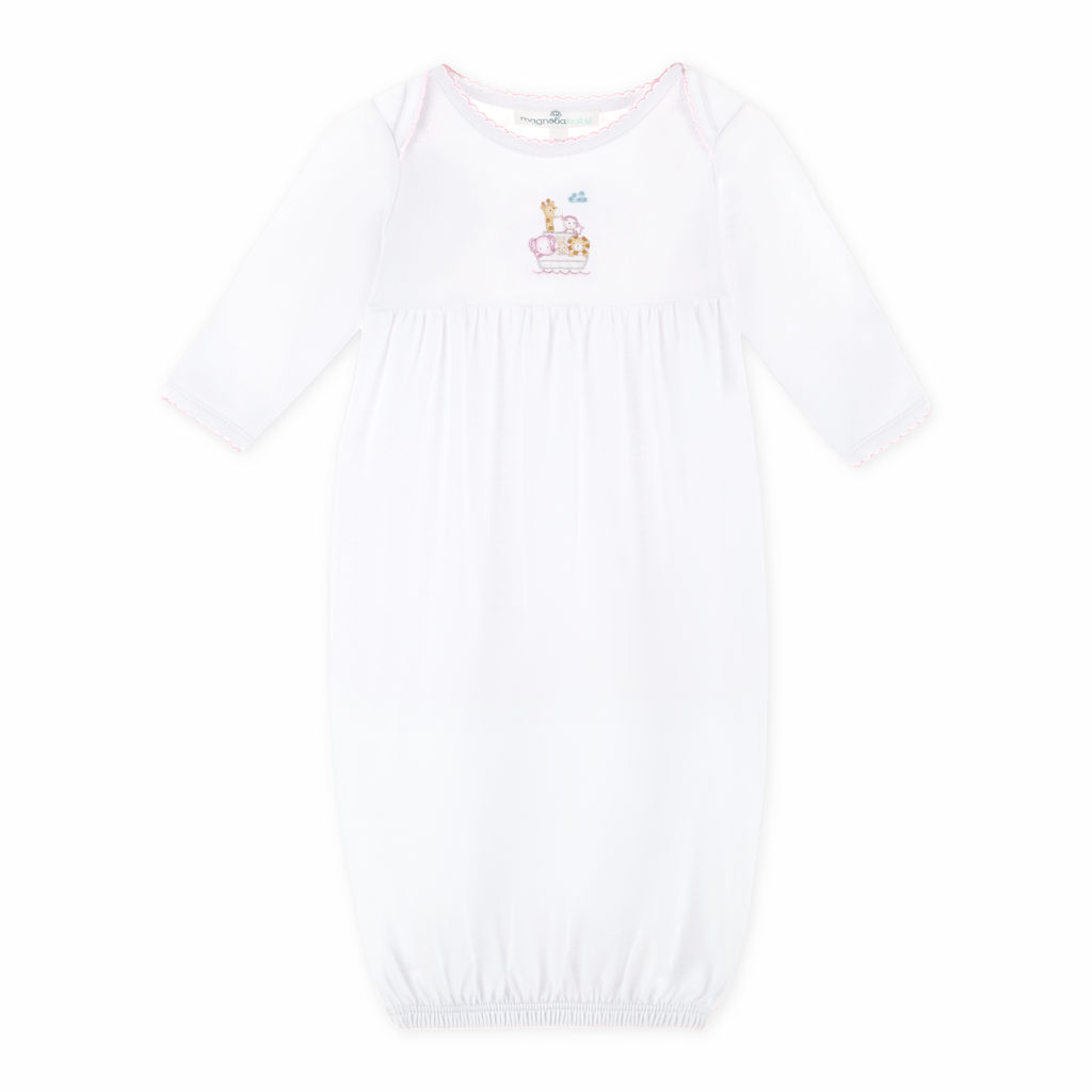 Noah's Ark Pink Gathered Gown