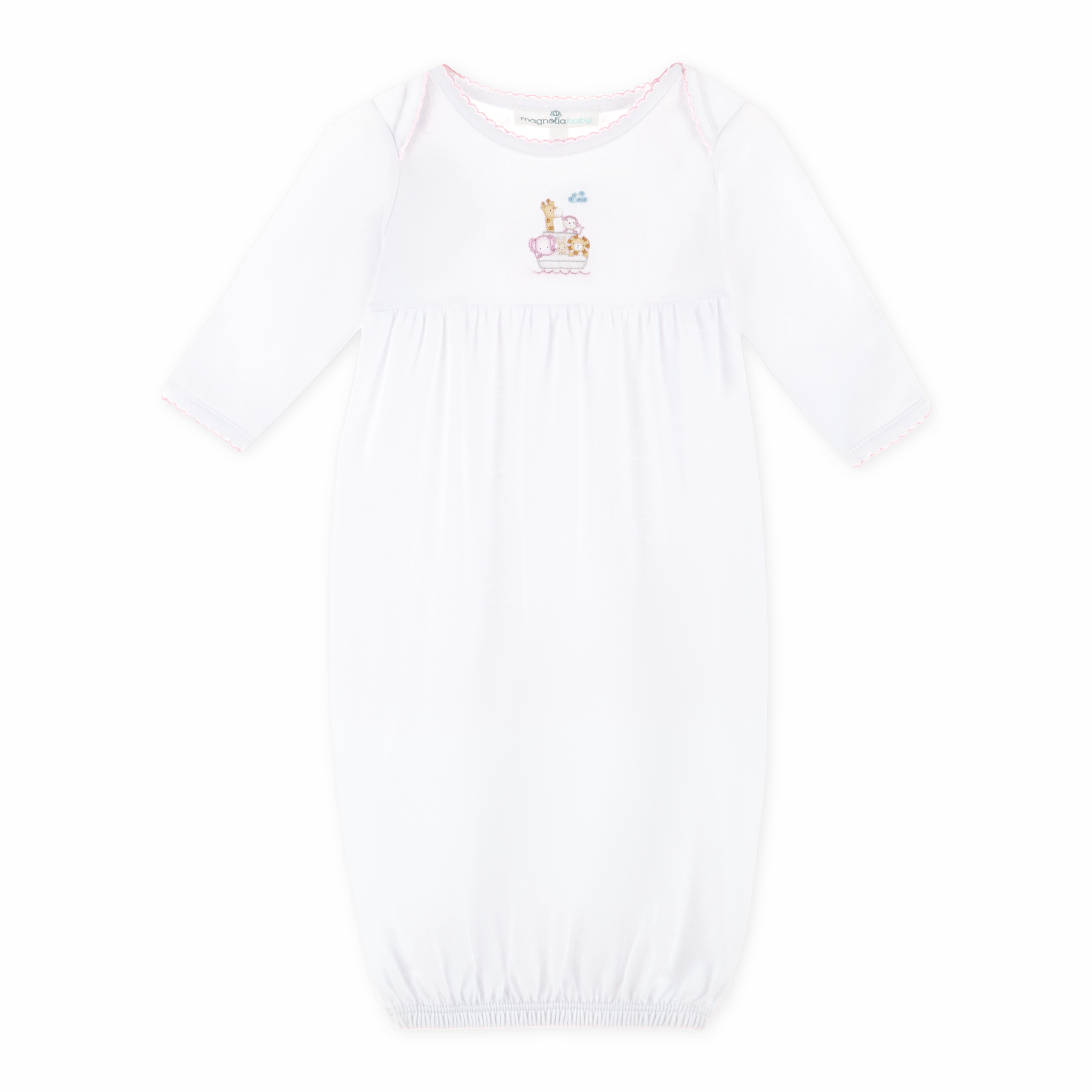 Noah's Ark Pink Gathered Gown