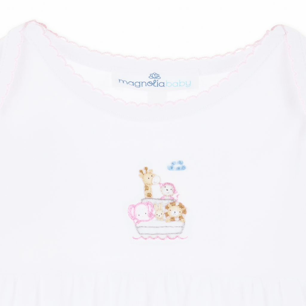 Noah's Ark Pink Gathered Gown