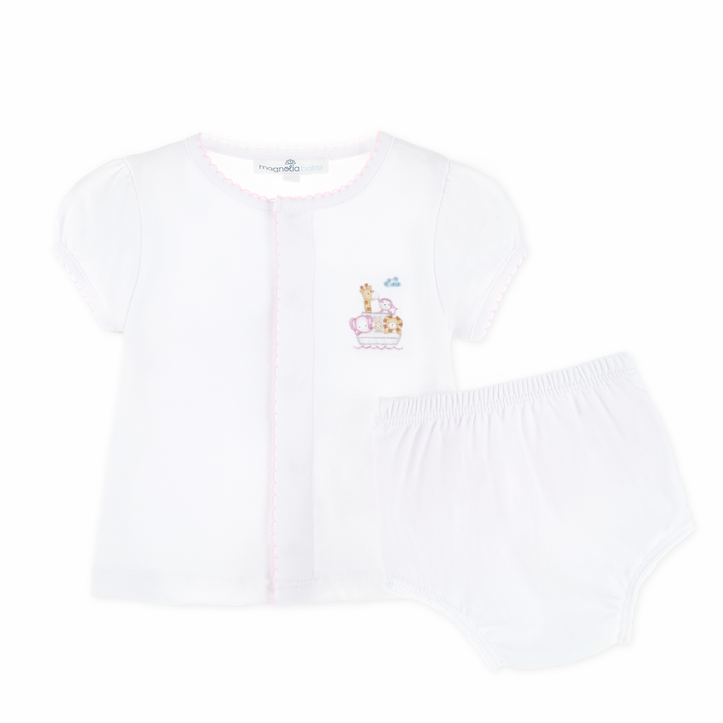 Noah's Ark Light Pink Diaper Cover Set