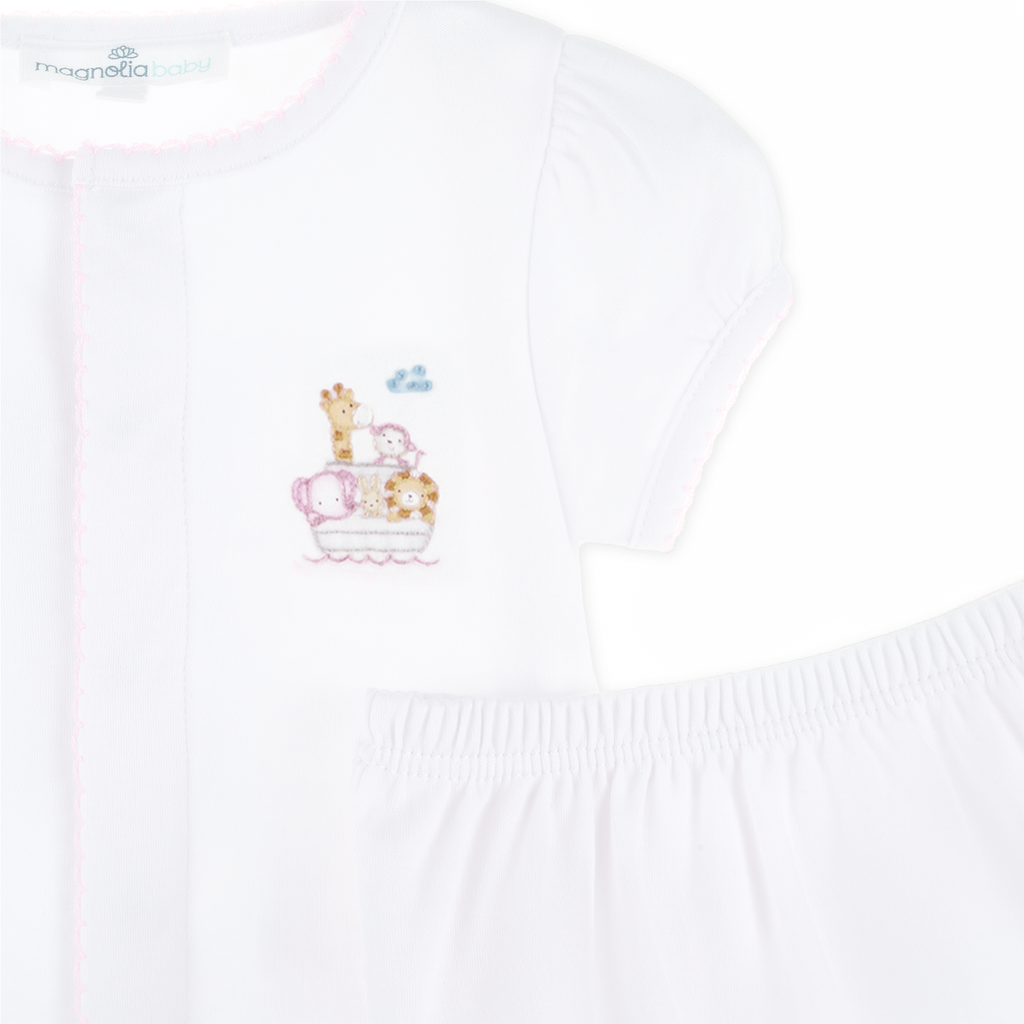 Noah's Ark Light Pink Diaper Cover Set
