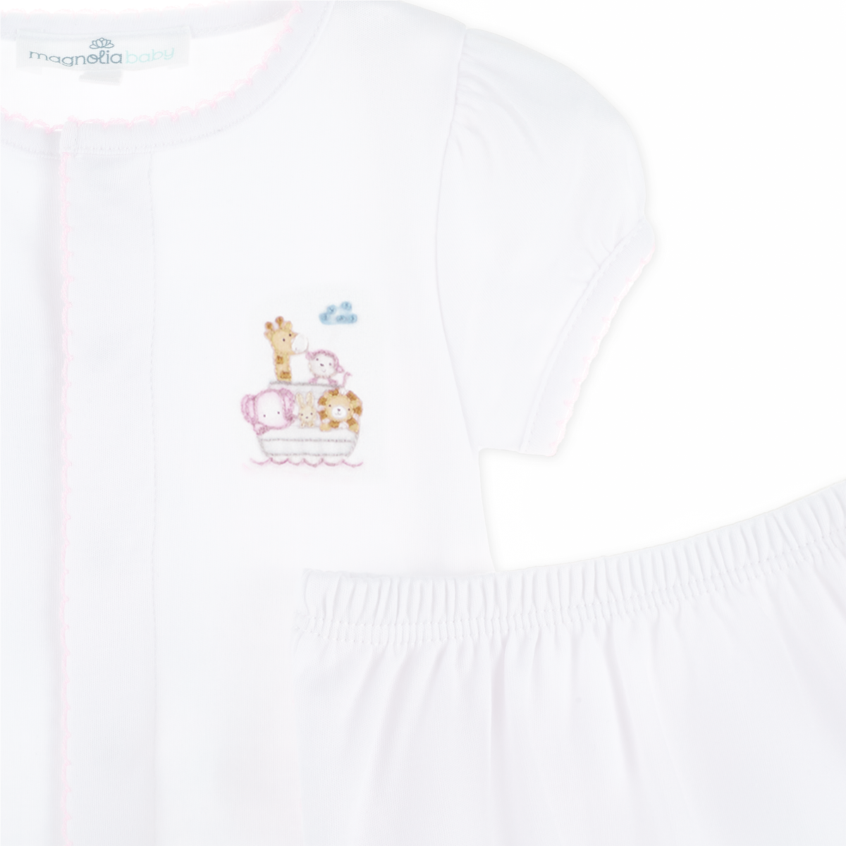 Noah's Ark Light Pink Diaper Cover Set