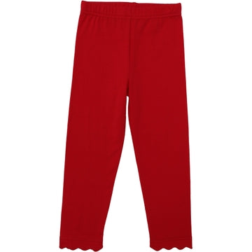 Scalloped Leggings - Red