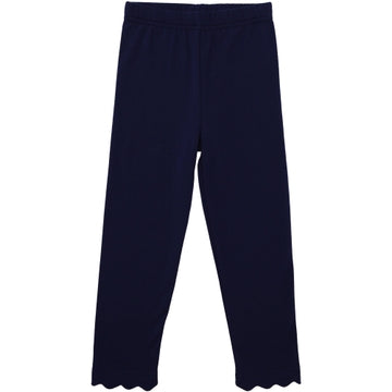 Scalloped Leggings - Navy