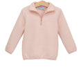 1/4 Zip Quilted Pullover - Light Pink