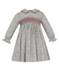 SOPHIA - Green & Red Hoilday print dress