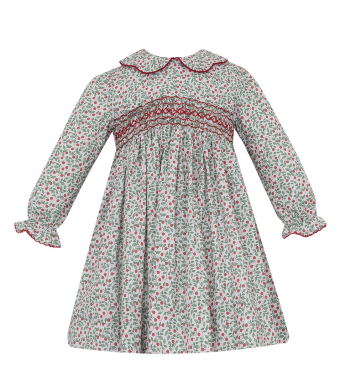 SOPHIA - Green & Red Hoilday print dress