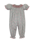 SOPHIA - Green & Red Hoilday print long bishop bubble