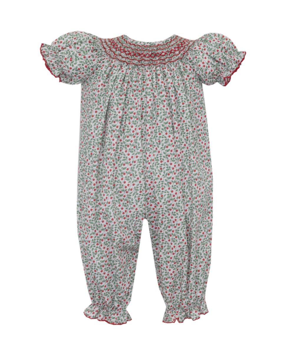 SOPHIA - Green & Red Hoilday print long bishop bubble