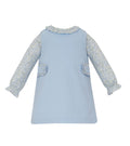 Light Blue Corduroy jumper & blue floral print blouse
