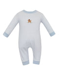 PUPPIES BOY´S - Light blue knit stripe long romper