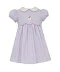 GHOST GIRL´S - Purple knit gingham girl's dress