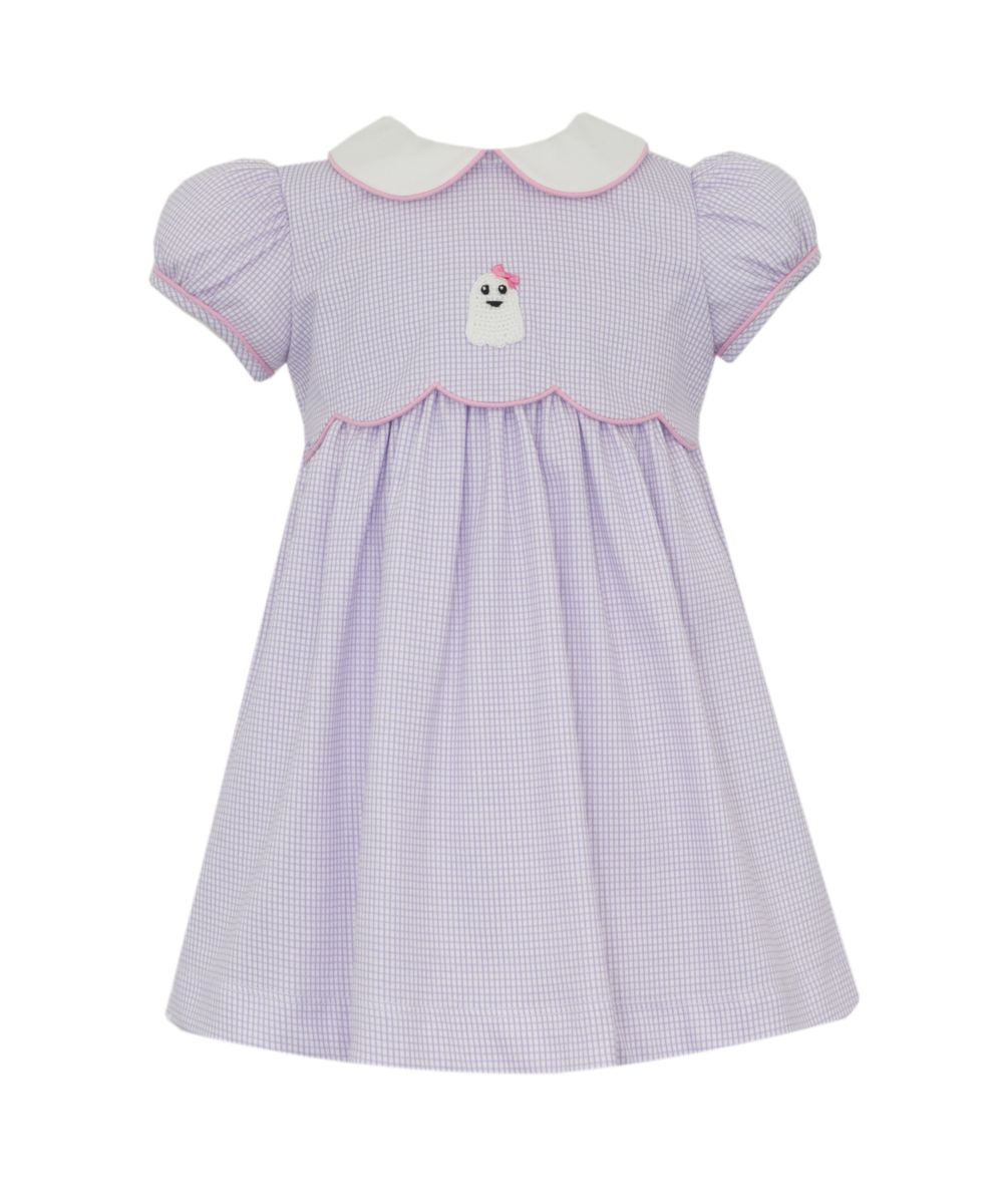 GHOST GIRL´S - Purple knit gingham girl's dress