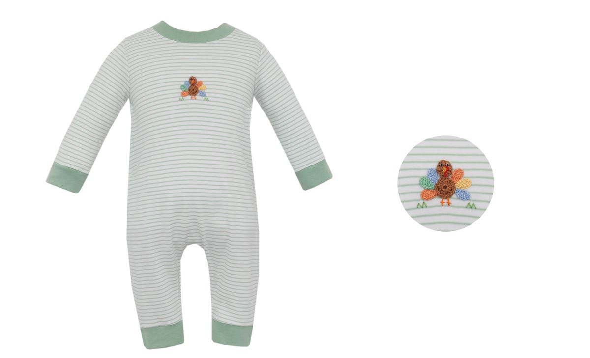 TURKEY BOY´S - Green knit stripe Boy's long romper