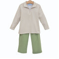 Tucker Pullover Set - Khaki Gingham/Sage