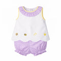 Elaine Ruffle Collar Scallop Bloomer Set