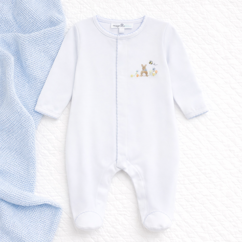 Bunny's Basket Light Blue Footie