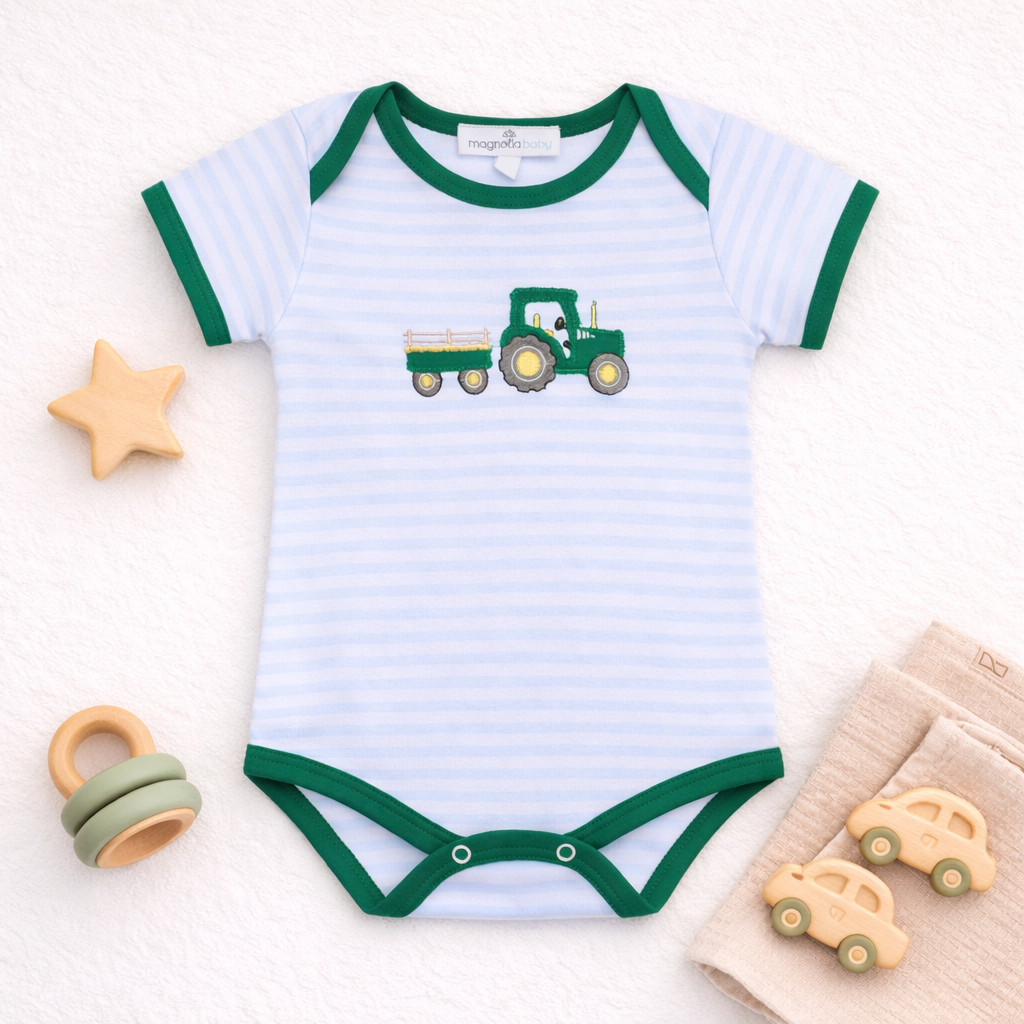 Little Farmer Applique Green Bodysuit
