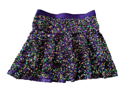 Sequin Velvet Mardi Gras Skort