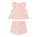 Organic Ruffle Top & Shorts Set - Blush