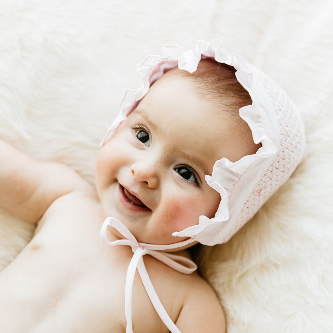 Girls Smocked Bonnet
