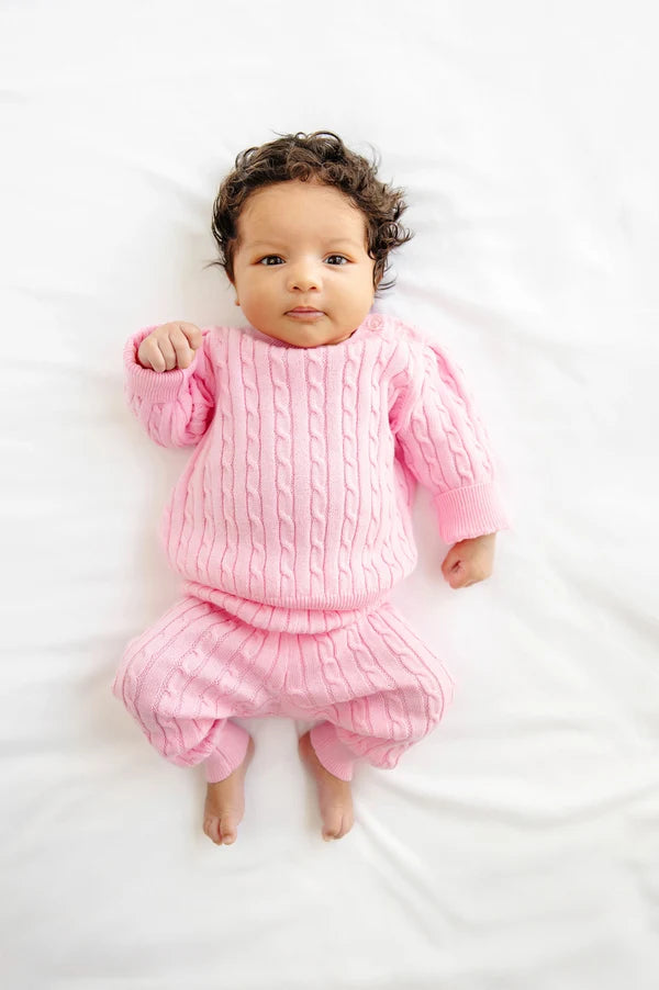 Crawford Cable Knit Set - Pink