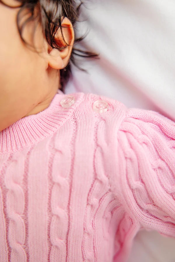 Crawford Cable Knit Set - Pink