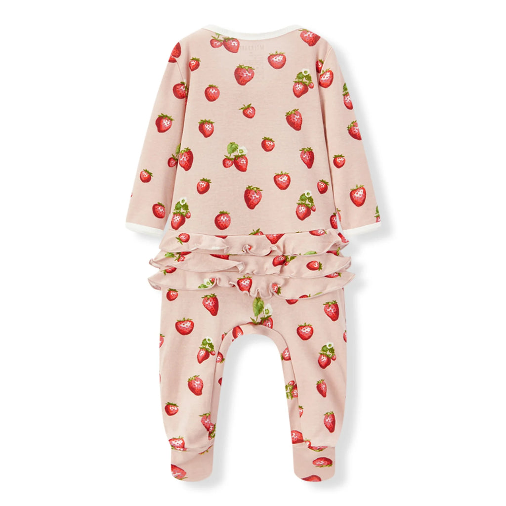 Strawberry Organic Cotton Ruffle Footed Romper